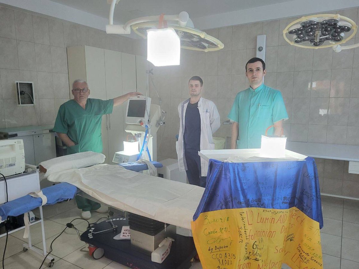 Thanks to #themarians several pallets of <a href="/LuminAIDLab/">LuminAID</a> light lanterns have been going to #Ukraine in recent <a href="/projectcure/">project C.U.R.E.</a> shipments so that surgeons &amp; paramedics can treat patients at night without having to use flashlights – or worse, refuse treatment due to low-light settings.