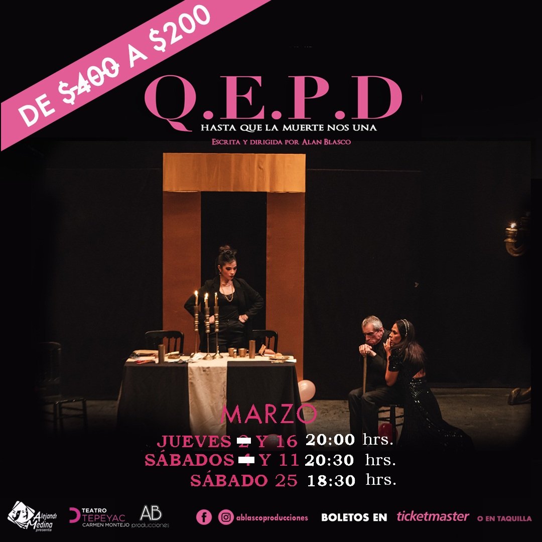 ABPRODUCCIONEST's tweet photo. ¡TE ESPERAMOS ESTE #SABADO 11 DE #MARZO! SOLO EN @tepeyac_teatro ¡HABRÁ SORPRESAS! 
🏳️‍🌈🏳️‍🌈
BOLETOS EN @Ticketmaster_Me o RESERVA TU PROMO CON NOSOTROS ⚠️⚠️
#qepdteatro #alejandromedinapresenta #teatrotepeyac #abproducciones #alanblasco #teatro @ALEXMEDINAS @AgenciaLadoA @AlanBlasco https://t.co/0camsWPRcP