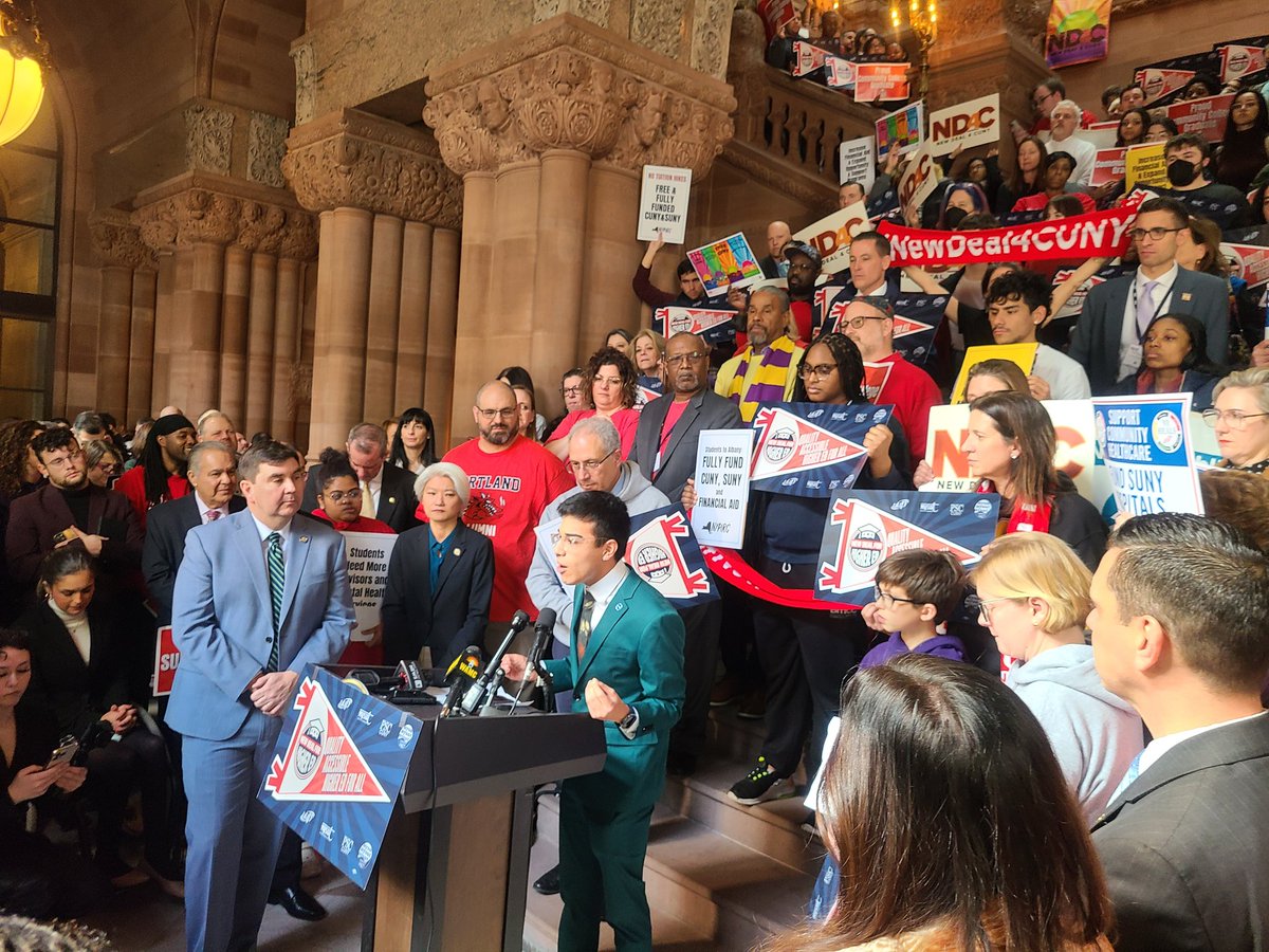 PSC-CUNY (@psc_cuny) on Twitter photo .<a href="/sunysa/">SUNY Student Assembly</a> leader shouting out our multi-racial multi-generational coalition calling for #NewDeal4HigherEd and a great NYS Budget .<a href="/sunysa/">SUNY Student Assembly</a> leader shouting out our multi-racial multi-generational coalition calling for #NewDeal4HigherEd and a great NYS Budget