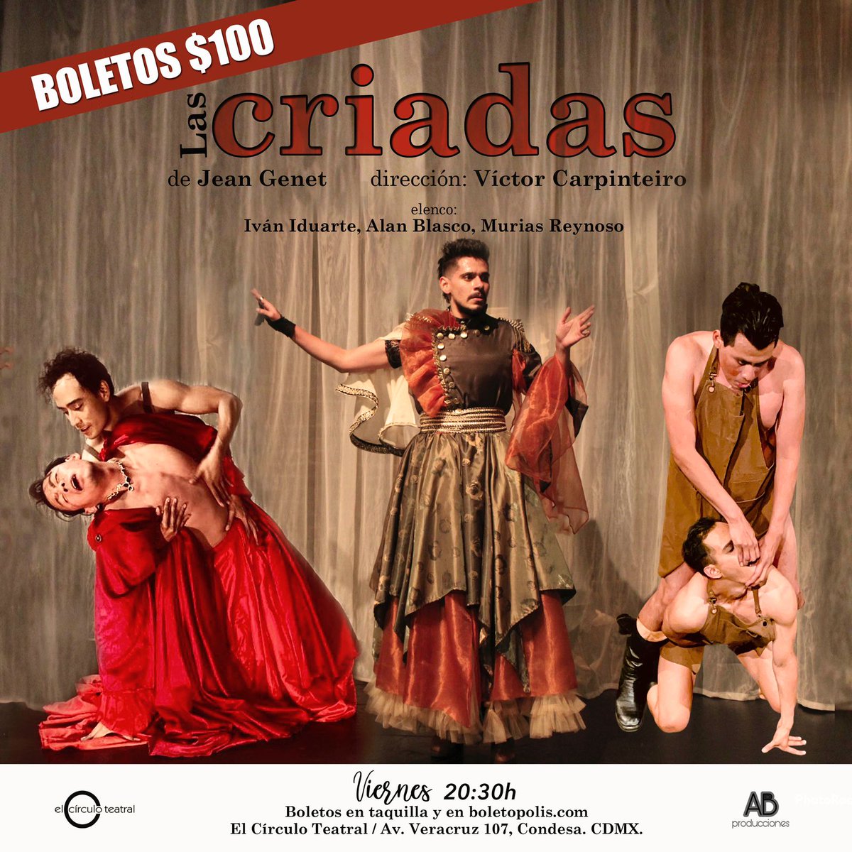 ABPRODUCCIONEST's tweet photo. @CIRCULOTEATRAL y @ABPRODUCCIONEST ¡TE QUEREMOS VER EN EL #TEATRO!

ESTE #VIERNES 10 DE #MARZO
¡TODOS LOS ACCESOS A $100!
¿NOS ACOMPAÑAS? RESERVA CON NOSOTROS ⚠️⚠️

@estrellalberto @v_carpin @AlanBlasco @AgenciaLadoA @CarteleraCDMX @ACPT_Mex @SandymoonDCS @elteatrocdmx  #teatro https://t.co/HuY5LEhdnc