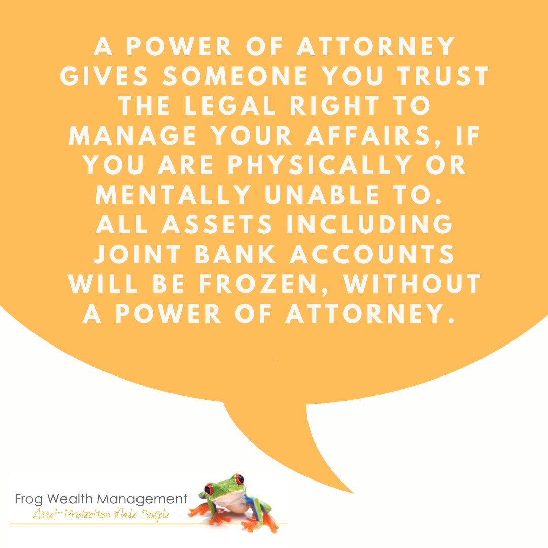 Frogwealth's tweet image. We all like to think that we will never need this kind of planning. The truth is, the vast majority of people would benefit from having a Power of Attorney in place. 

Don't hesitate to make these important decisions today.

01923 71881

Frog-Wealth.co.uk