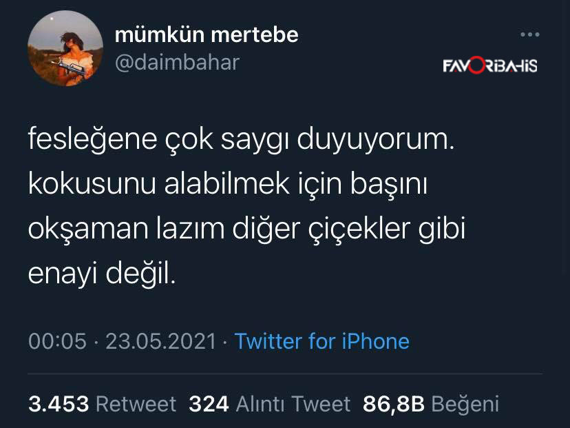 bi fesleğen kadar olamadık