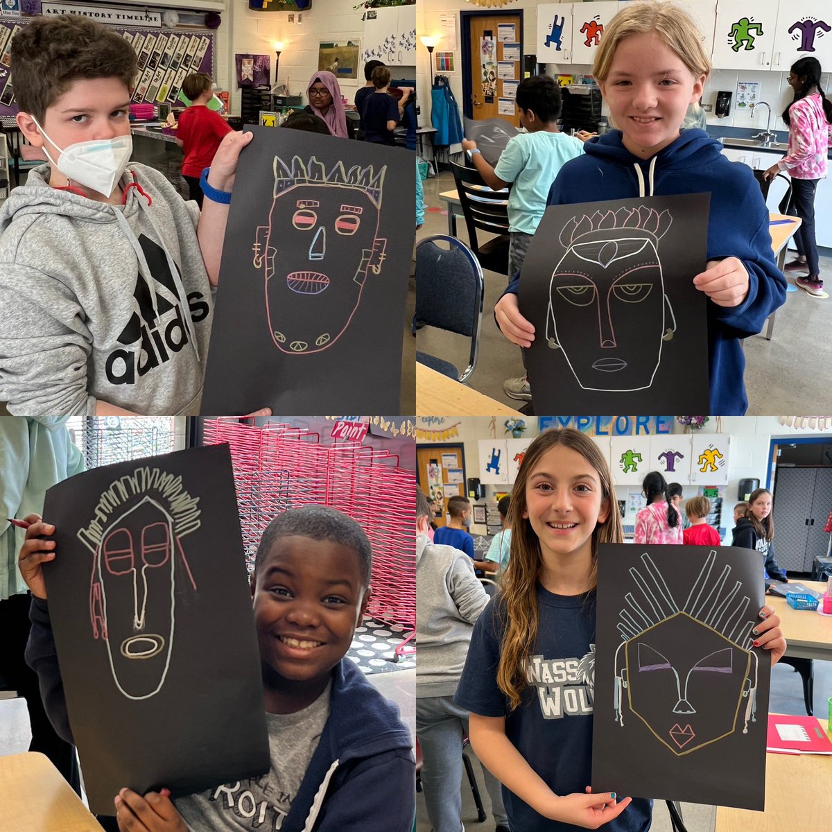 Sarah Clos (@mrs_clos) on Twitter photo 4th and 5th <a href="/WassWolves/">Wass Elementary</a> create masks inspired by artist Lois Mailou Jones #tsdart #wassartists 4th and 5th <a href="/WassWolves/">Wass Elementary</a> create masks inspired by artist Lois Mailou Jones #tsdart #wassartists