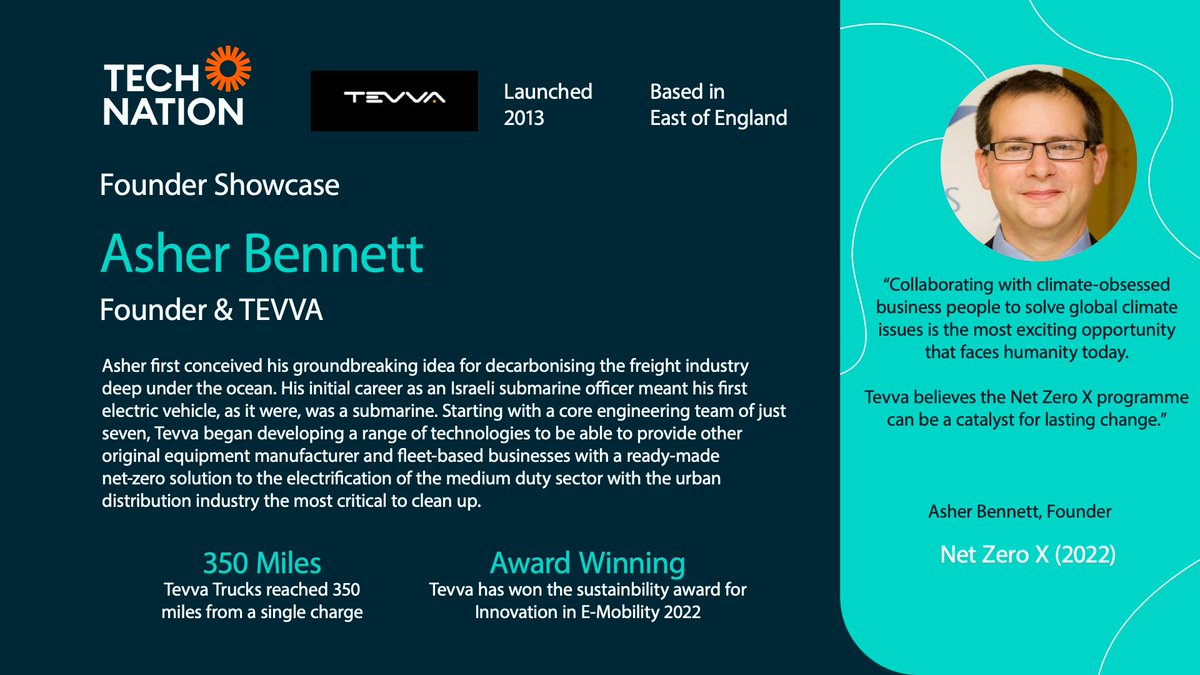 TechNation's tweet image. Meet @asherbennett, founder at @TevvaTrucks

This is the latest in our series on impactful companies &amp;amp; inspiring founders that Tech Nation has supported

#WeAreTechNation #UKtech