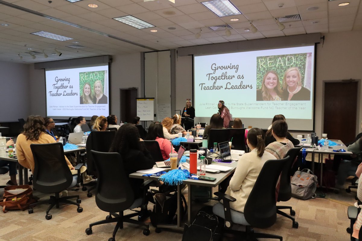 NCCATNews's tweet photo. Thank you @ncpublicschools Special Advisor to the Superintendent: Educator Engagement Julie Pittman @twinologist, 2022 Burroughs Wellcome Fund NC TOY Leah Carper @howIteachHS  and 2017 Burroughs Wellcome Fund NC TOY Lisa Godwin @tarhokie for great visit at #NCCAT today! https://t.co/MDLKVheO5J
