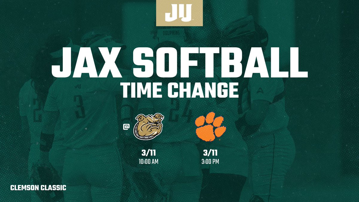 Updated times for this weekend at Clemson Classic!

#JUPhinsUp X #Together