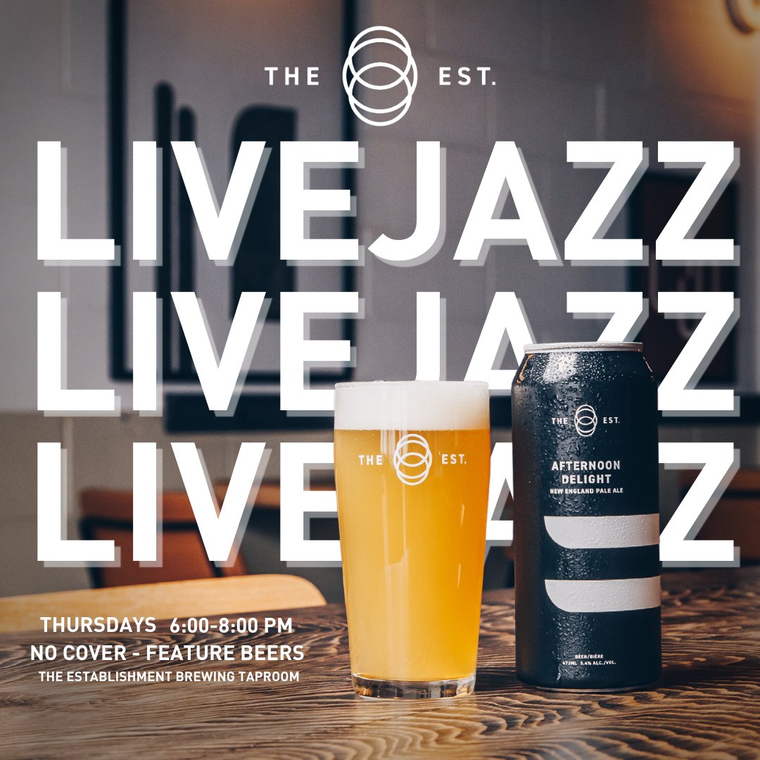 estbrew's tweet photo. Get your jazz hands ready. Live Jazz with Calgary's Wallpaper Trio is back in the taproom tonight at 6:00. No Cover.
#yycnow #yycevents #calgaryjazz #abcraftbeer https://t.co/w3DF0j22C6