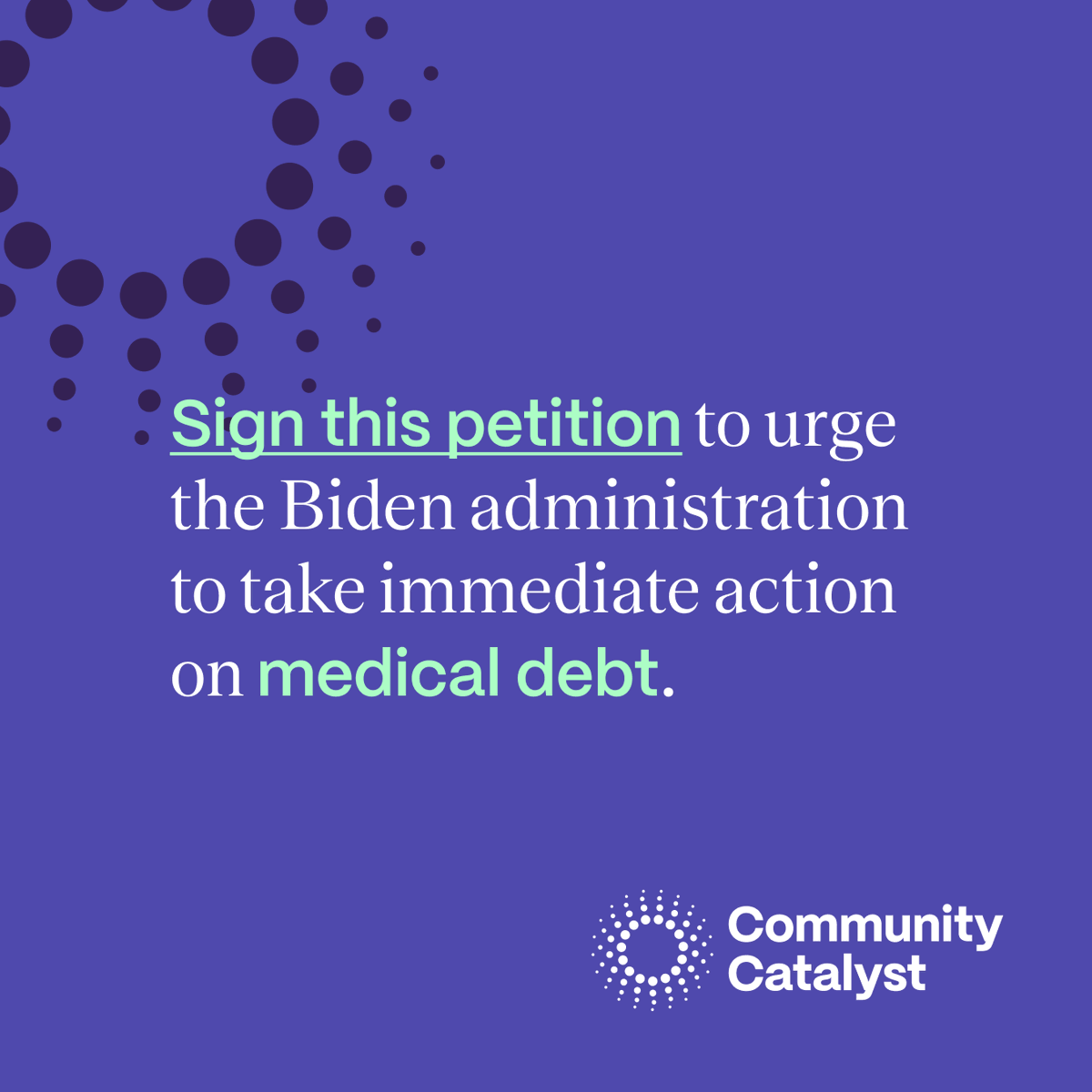 CCLPnews's tweet photo. One hundred million adults are in medical debt. For many, this debt follows them throughout their lives. They may lose housing, retirement savings, and access to additional care.
It’s time to end #MedicalDebt #MedDebt
Sign the petition to demand action: https://t.co/hDtnQ2et2u https://t.co/rrS8ISsykT