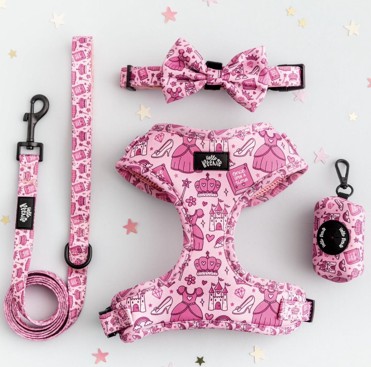 It All Started With Once Upon A Time, Lots Of Magic &amp; Pink And Of Course Ended In Happily Ever After 🎀✨ #hellobeenie #dogaccessories #dogharness #fashionable #princess #fairytale #onceuponatime #dogsoftwitter