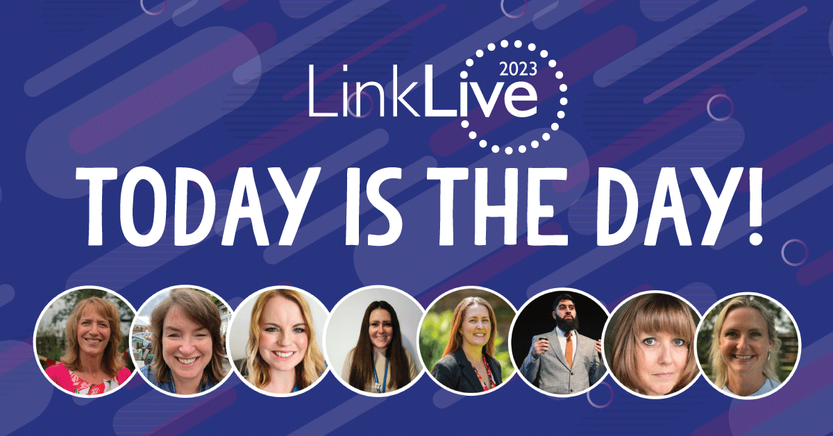 SpeechLink's tweet photo. Today's the day! We can't wait to see you at 9am! @_KateFreeman @lilacCourt @senresourceblog @katiehales1  @Griffin_OT @SueMarr3 @MusharafAsghar @Speech4Schools #LinkLive23 https://t.co/NY1cZhHbqk