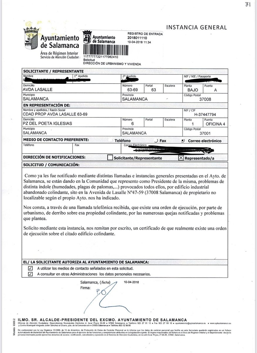 ElisabetACS's tweet photo. Nadie se responsabiliza de nada. Escritos desde hace años… al @aytoSalamanca y desde hace ya ni nos contestan, si si la documentación la tienes pero de nada sirve…
Instancias individuales de cada vecino, de la comunidad… no hay manera… ¿nos pueden decir cómo hay que proceder? https://t.co/drKEzEwLw8
