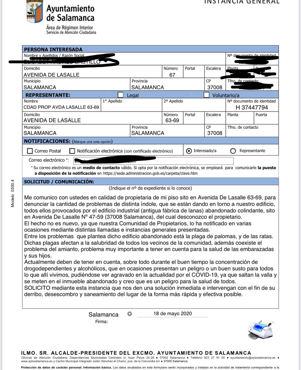 ElisabetACS's tweet photo. Nadie se responsabiliza de nada. Escritos desde hace años… al @aytoSalamanca y desde hace ya ni nos contestan, si si la documentación la tienes pero de nada sirve…
Instancias individuales de cada vecino, de la comunidad… no hay manera… ¿nos pueden decir cómo hay que proceder? https://t.co/drKEzEwLw8