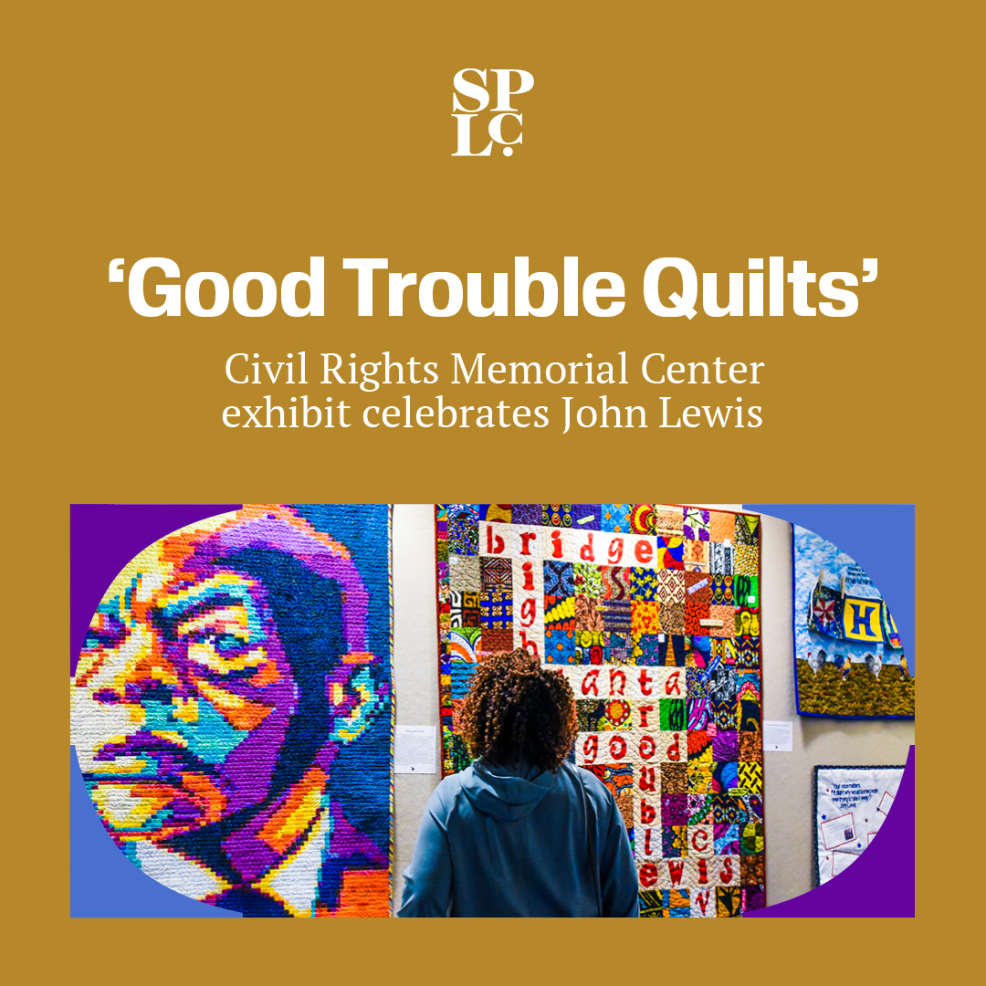 The @atlquiltfest's traveling exhibit featured at the SPLC’s @Civilrightscntr honors the late Congressman John Lewis using various quilts from artists, capturing different aspects of Lewis' life. Read more about the exhibit, installed until April 3: bit.ly/3JdZTxQ