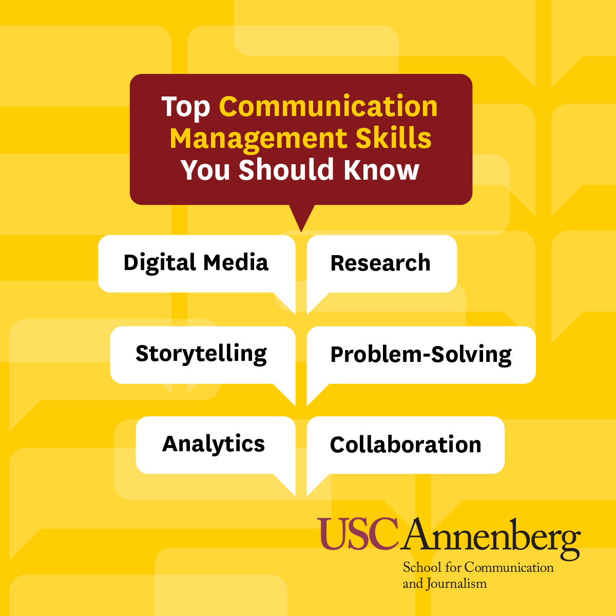 uscmcmonline's tweet photo. Which of these skills could you afford to brush up on? 🤔 Share your opinion in the replies! https://t.co/60Gnz4U7rf @USCOnline #ASCJ https://t.co/k3AOdycM9r