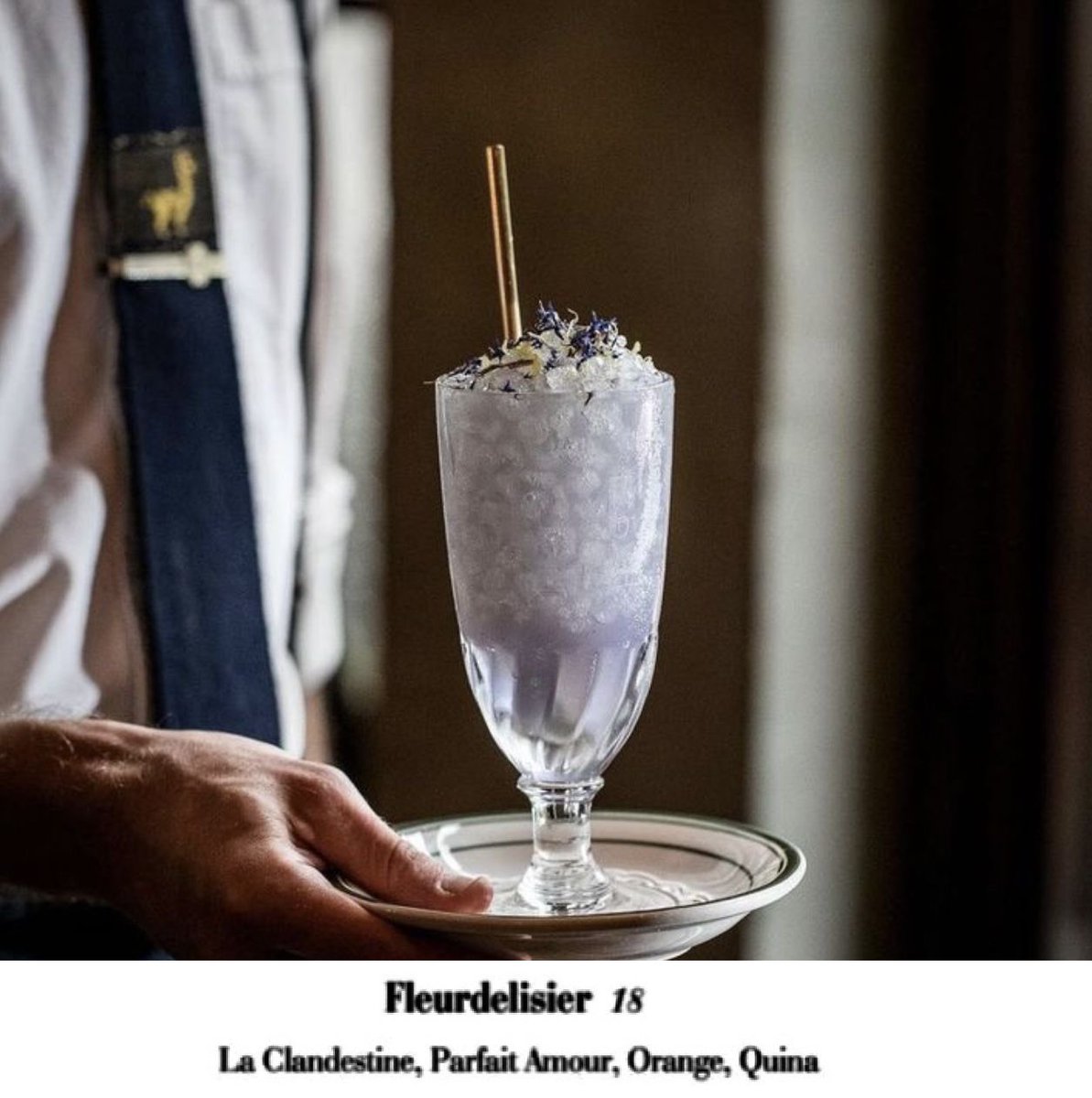 Thrilled to see the #Fleurdelisier cocktail on the #absinthe menu at @maisonpremiere. Great photo by #ericmedsker. Santé!