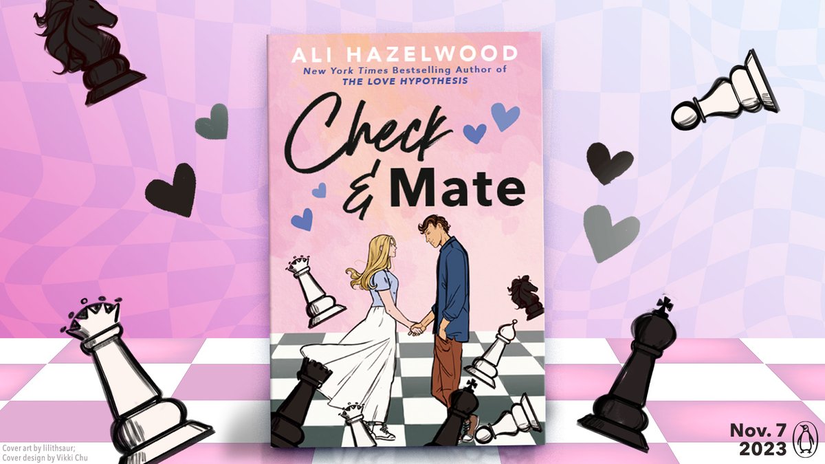 PenguinTeen's tweet image. Breaking news 🚨 The cover for Ali Hazelwood's swoonworthy YA debut is here! In #CheckandMate, life’s moving pieces bring rival chess players together in a match for the heart. Coming Nov 7, 2023. ♟️
Read more & preorder your copy➡️ bit.ly/CheckMateCover
