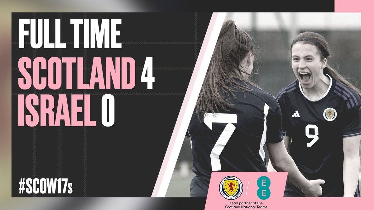 #SCOW17s | FULL TIME: Scotland 4-0 Israel. 

A double from Rebecca Taylor and a single strike from Lisa Forrest and Laura Berry means we begin our #U17WEURO Round 2 with a convincing victory. 

They are back in action on Wednesday, 15 March against Georgia.

#YoungTeam