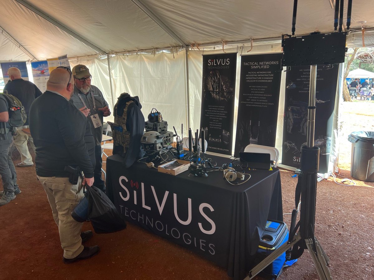 SilvusTech's tweet image. We&apos;re having a great time at #TXPSROBOTS this week. Today&apos;s your last chance to visit our booth and learn more about combining Silvus StreamCaster #MANET radios and tactical comms mesh network  with unmanned robotics technology as a force multiplier for #PublicSafety agencies.