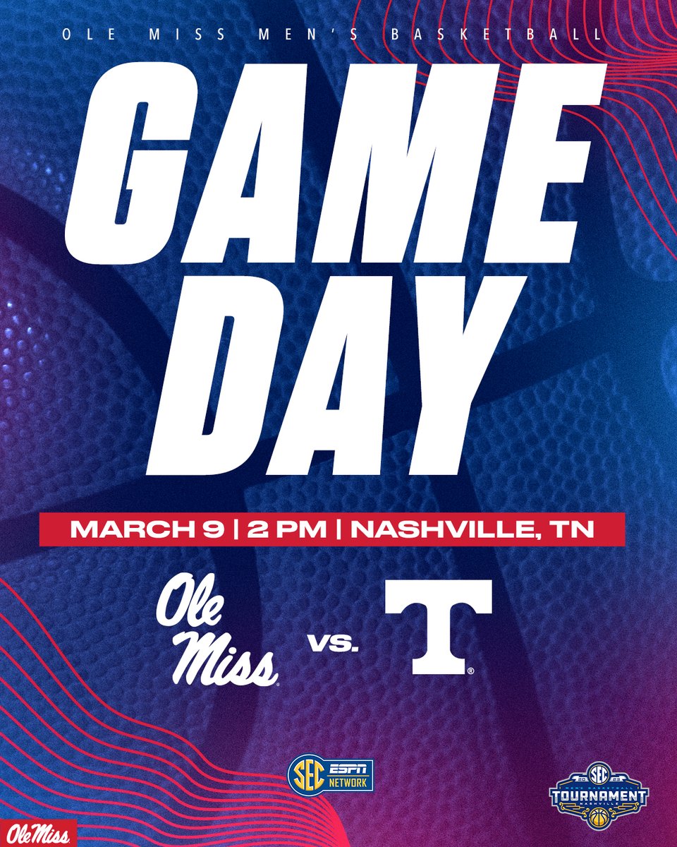 OleMissMBB's tweet photo. Round two coming soon...ARE YOU READY?!?
🆚 Tennessee
🕑 2 PM CT
🏟 Bridgestone Arena
📺 SEC Network
🖥 https://t.co/7daInZDoNw
📊 https://t.co/IqyOP9kVcu
🎙 https://t.co/27bbOHVFdm
📰 https://t.co/fLZwJWP4bD
#HottyToddy | #ForwardRebels https://t.co/YeykZ1qUlR