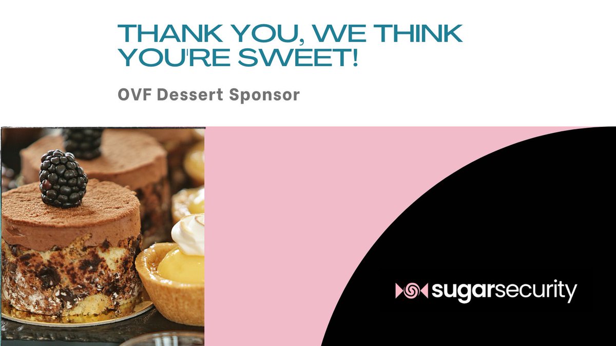 OkVentureForum's tweet image. Thank you to our Dessert Sponsor sugarsecurity.  

#OVF #OklahomaVentureForum #VentureInvestment #Entrepreneurs #Founders #Incubators #SmallBusiness  @Sugar_Security