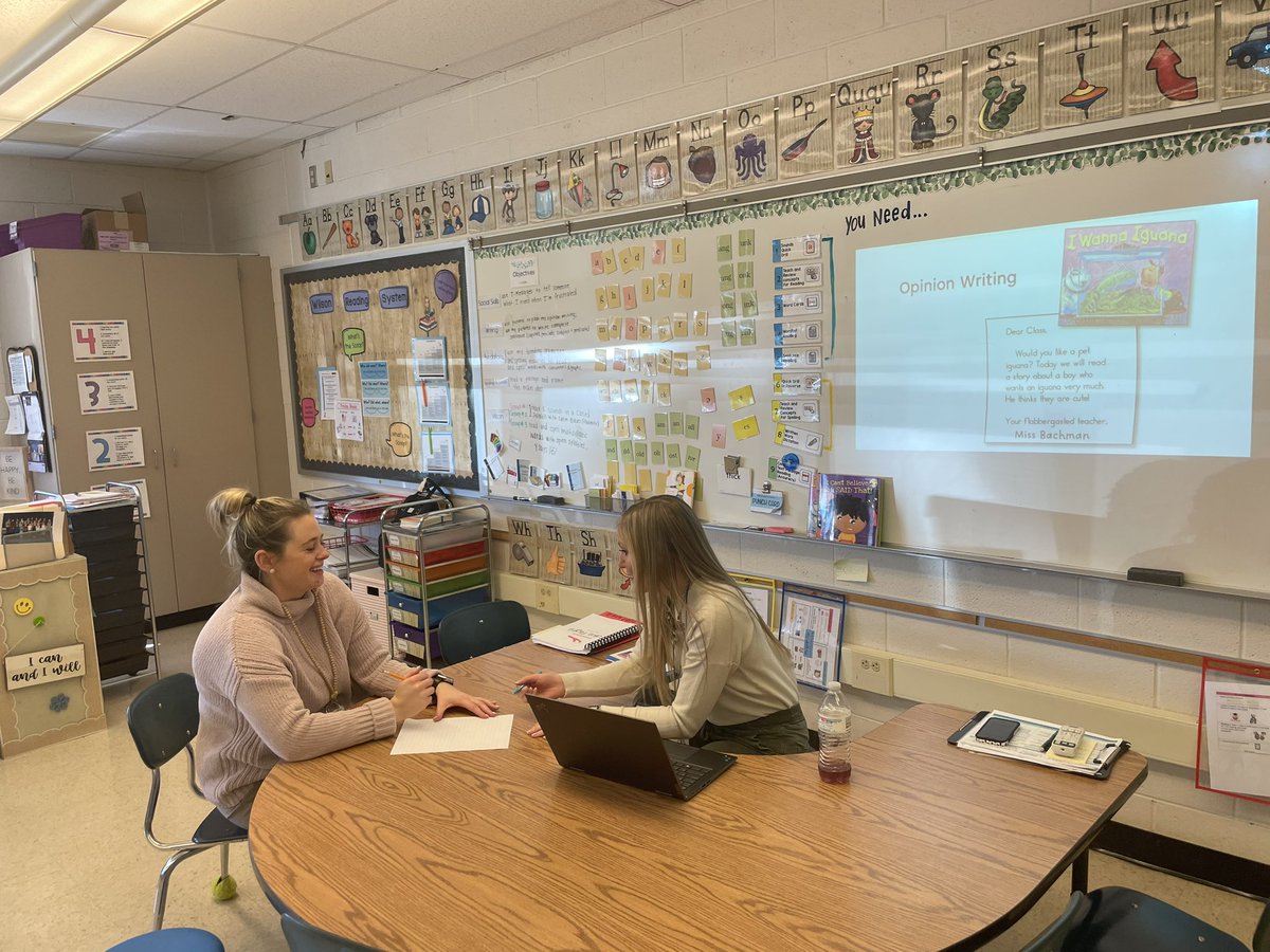 “She was amazing!!” Thank you @CB_nbachman for welcoming a new teacher into your classroom to show her how creative you can be with writing instruction, and all the different supports we can use with our students to help them see their potential☺️📝❤️