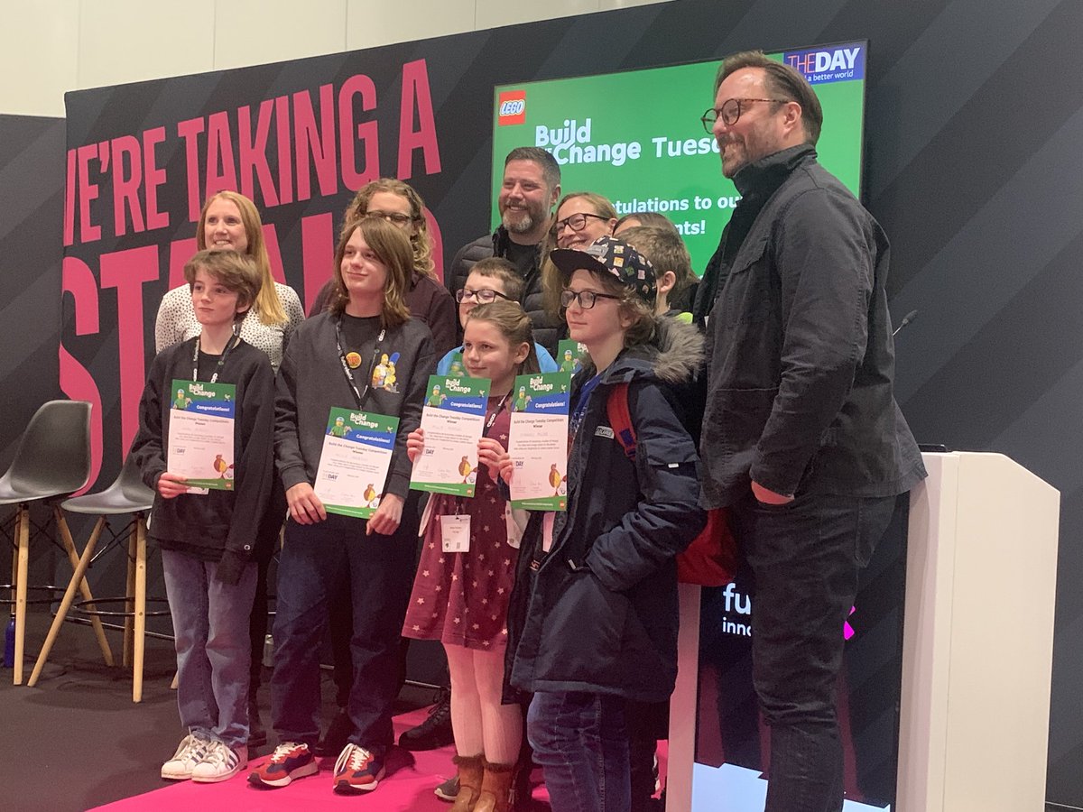HNSFishguard's tweet photo. Huge congratulations to Millie who was one of the winners of a #LEGOBuildtheChange competition. She went to London this week to receive a fantastic Lego set and £2000 for the school to spend on sustainability projects! Llongyfarchiadau! @thedaytweets #sustainability #climate #eco https://t.co/O2GxH75MX4