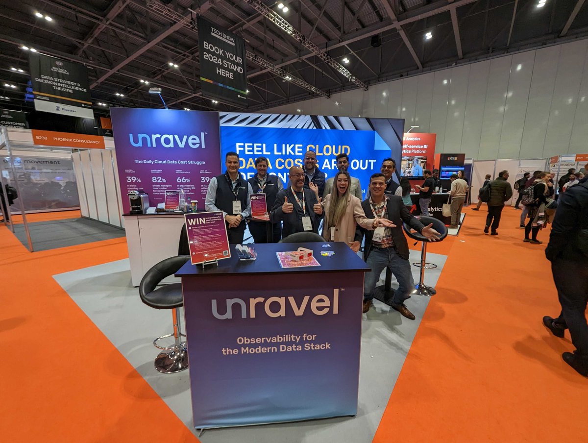 unraveldata's tweet photo. From fantastic conversations to exceptional insights, Big Data & AI World London was a huge success! ππ Thank you to all the #datalovers who stopped by and had amazing conversations with us.
See you at #BigDataLdn in September.
#BigData #DataFinOps #FinOps #DataObservability https://t.co/Ibhf44mm2q