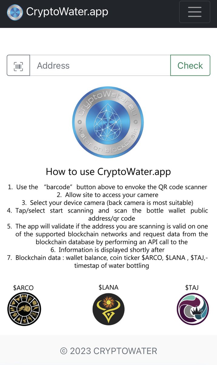 Simple instuctions now on our web app. #CryptoWater #Water on #Blockchain