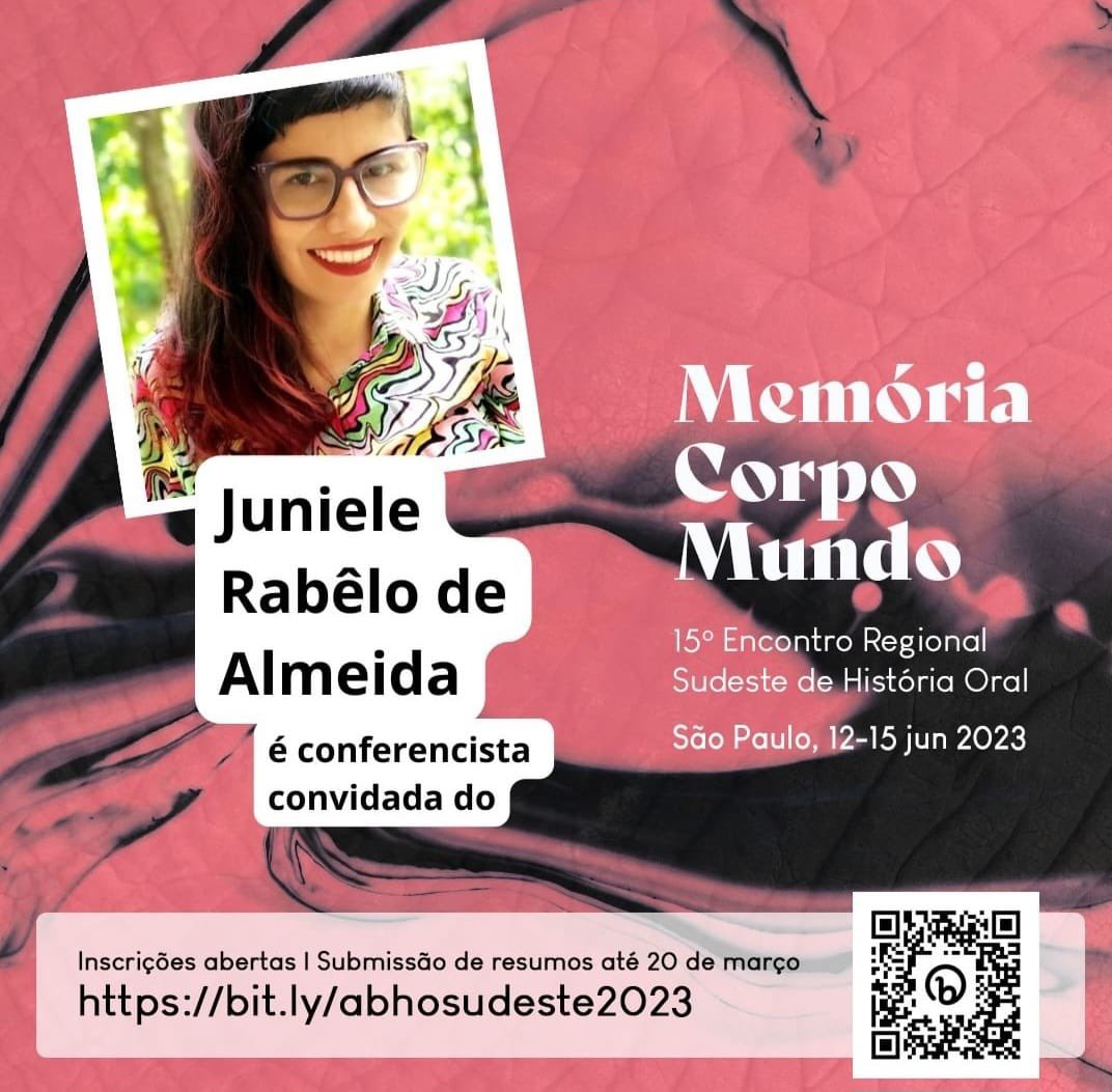 labhoi_uff's tweet photo. A professora Juniele Rabelo de Almeida é uma das conferencistas convidadas no 15 Encontro Regional Sudeste de História Oral. As inscrições para o evento e a apresentação de trabalhos estão abertas!
#labhoi #abho https://t.co/hGVKeOkgrV