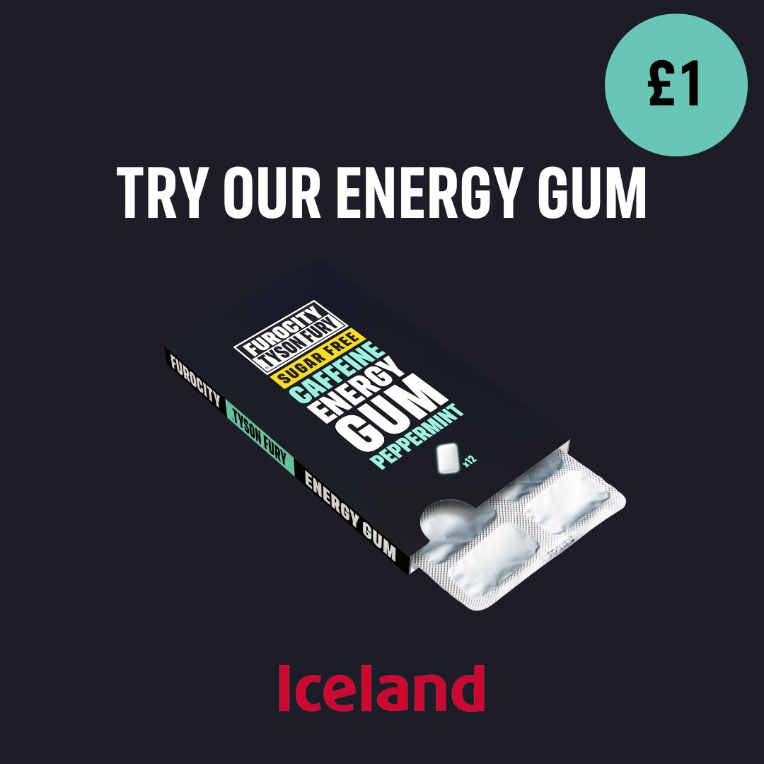 HIGH CAFFEINE. FAST RELEASE. DISPOSE RESPONSIBLY. ☑️ @Tyson_Fury #DontBeATosser try our energy gum @IcelandFoods