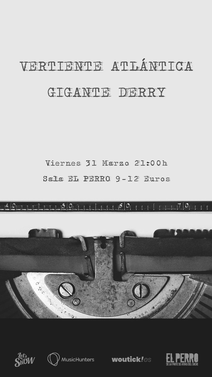 El viernes 31 de marzo volvemos al <a href="/elperroclubmad/">Sala EL Perro Madrid</a> de la mano de @Letshowes para celebrar su décimo aniversario. Compartimos escenario con <a href="/VERTIENTEatlnt1/">VERTIENTE atlántica</a> y promete ser una noche muy especial. Entradas ya a la venta en @woutick aquí:
woutick.es/evento/24787/e…

<a href="/musichunters_es/">MusicHunters</a>
