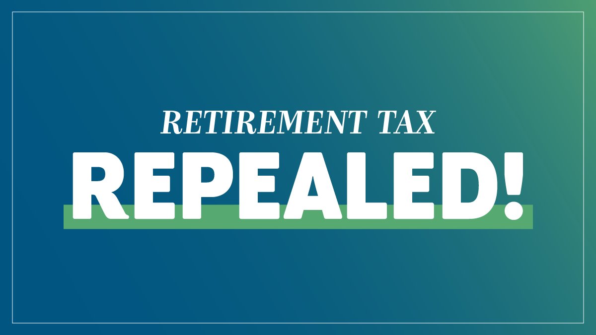 gretchenwhitmer's tweet image. The retirement tax was wrong. This week, we made it right.

By working together, we're going to save half a million households an average of $1,000 a year.

That's how we get things done in Michigan.