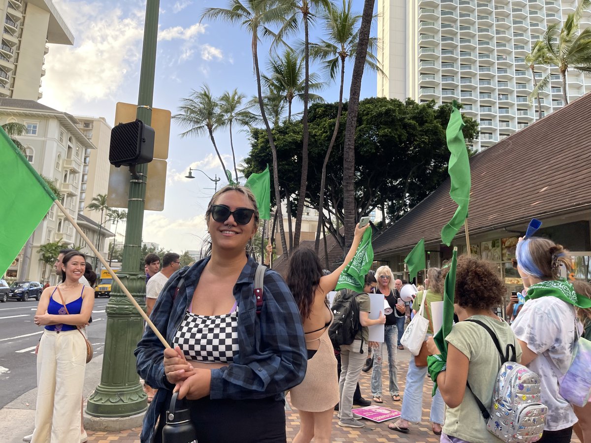 The fury of gale force winds and advisories to 'shelter in place' couldn't match the fury of these determined supporters marching through Waikiki to demand Legalized Abortion Everywhere!  #riseup4abortionrights, #green4abortion