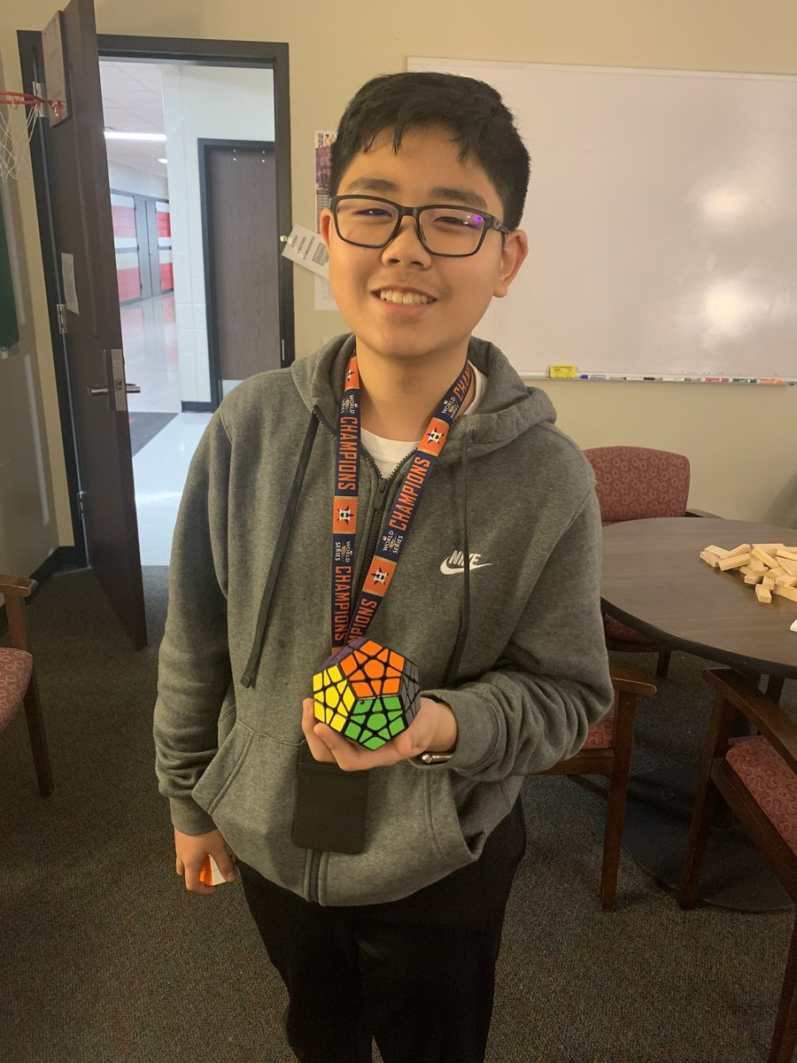 William did the impossible and solved my impossible Rubik’s cube in just 2 minutes! What an amazing kid! <a href="/HumbleISD_WMS/">Woodcreek Middle</a>