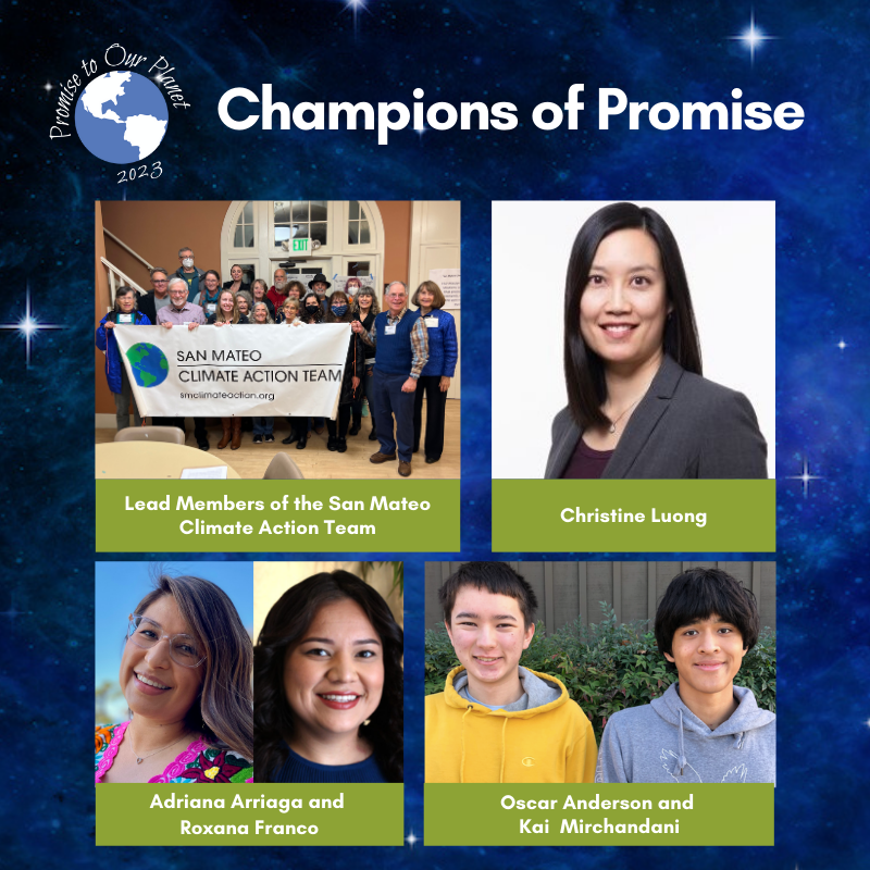 planetacterra's tweet photo. 🎉 Acterra is delighted to announce the winners of our third annual Champions of Promise Awards! 🎉 
🌱 LEAD MEMBERS OF @smclimateaction
🌱 CHRISTINE LUONG
🌱 ADRIANA FERNANDEZ-ARRIAGA &amp; ROXANA FRANCO
🌱 OSCAR ANDERSON AND KAI MIRCHANDANI
Register here: https://t.co/AKSit6YUOD. https://t.co/zoJ2Z4R00y