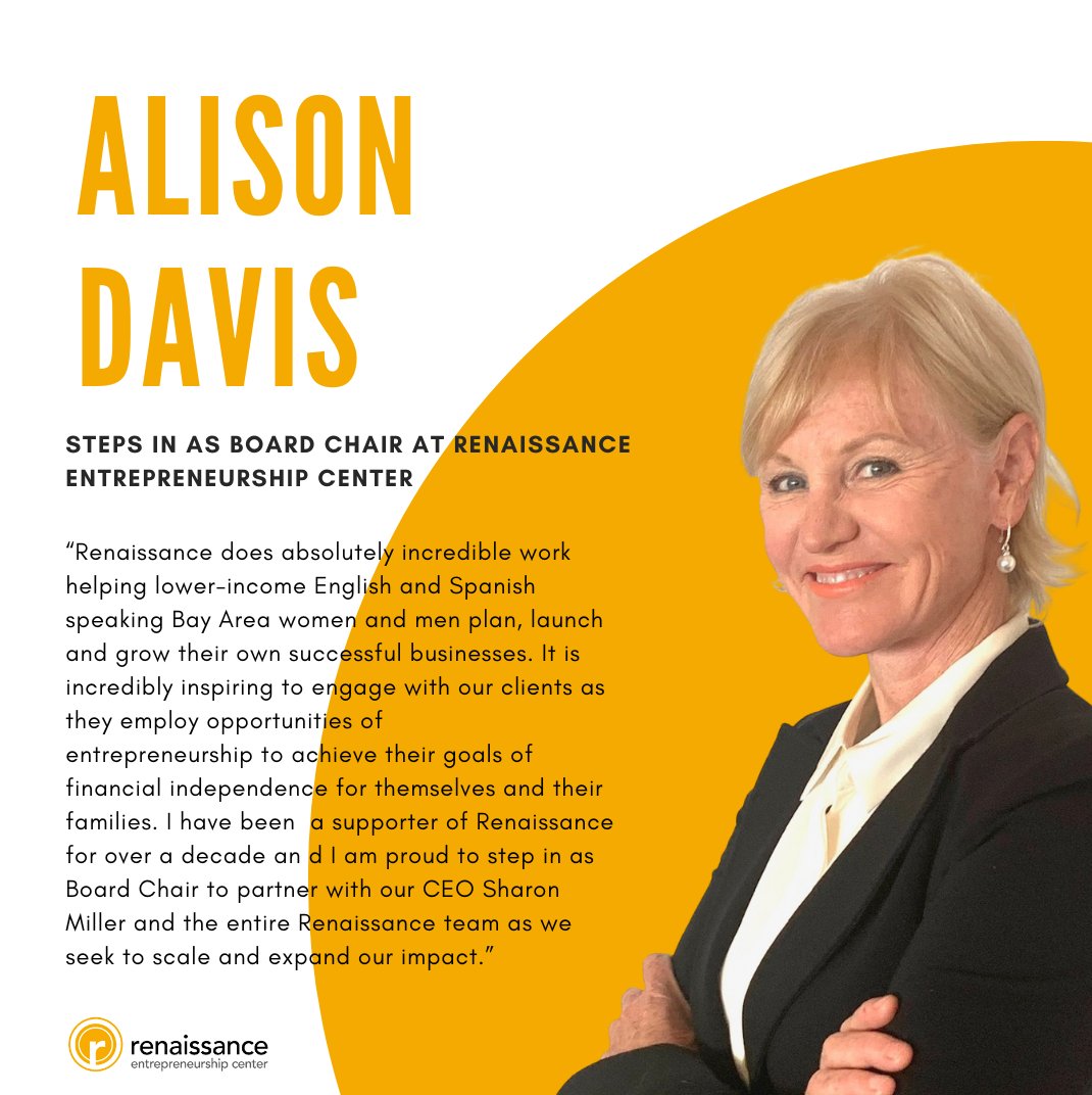 Renaissance Entrepreneurship Center (@rencenter_) on Twitter photo We are honored and delighted to welcome Alison Davis as our new board chair.
<a href="/collibra/">Collibra</a> <a href="/Fiserv/">Fiserv</a> <a href="/StanfordGSB/">Stanford Graduate School of Business</a> <a href="/HarvardBiz/">Harvard Business Review</a>
#boardgovernance #entrepreneurship #womenhistorymonth #womenleaders We are honored and delighted to welcome Alison Davis as our new board chair.
<a href="/collibra/">Collibra</a> <a href="/Fiserv/">Fiserv</a> <a href="/StanfordGSB/">Stanford Graduate School of Business</a> <a href="/HarvardBiz/">Harvard Business Review</a>
#boardgovernance #entrepreneurship #womenhistorymonth #womenleaders