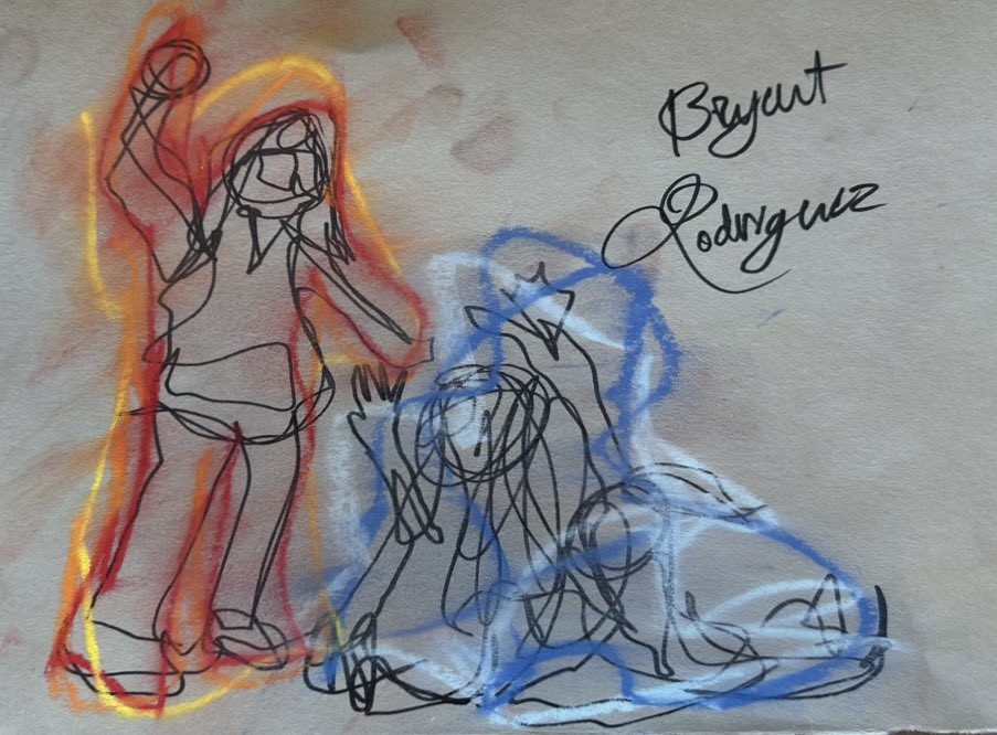 artfullearning's tweet photo. Today we’re looking at some incredible work done by #HighSchool students at @burrellartsk12! Theatre students worked in groups to create #Tableaus demonstrating #power dynamics. Then, technical theatre students used #QuickDraw to sketch what they saw & added #warm & #cool colors. https://t.co/G1fCVKtnQM