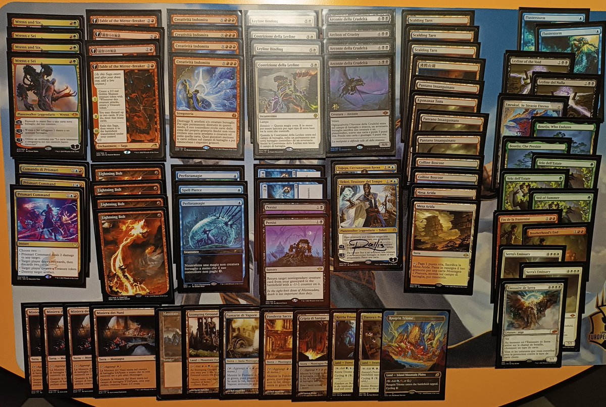 I've made Top8 at the last <a href="/4Tournaments/">4SeasonsTournaments</a> Always with my 5c creativity deck. The deck Is Always super strong and Serra shined in this tournament.
490 people ( largest modern tournament in Italy) 10 rounds of swiss and i closed 8-1-1💪
