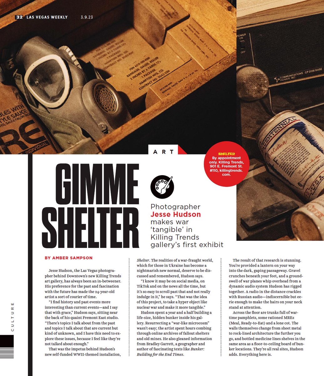 jessehudson_'s tweet photo. I sat down and spoke with the @lasvegasweekly about my new project shelter @killingtrends in downtown, Las vegas. I want to say a big thank you to @allaleamber for writing this piece. https://t.co/dZhqRwu95Y https://t.co/dhjLUuGKZS