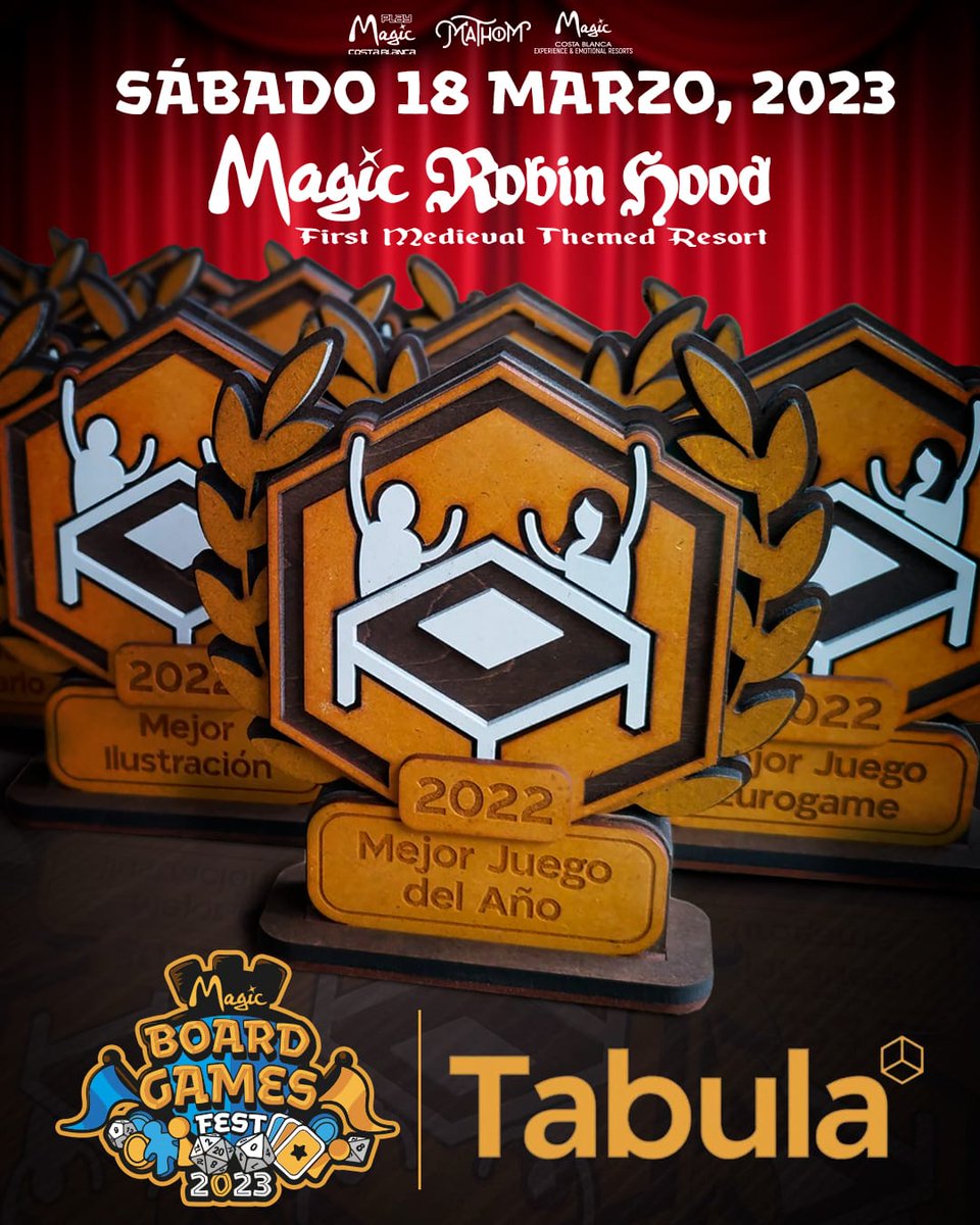 La noche más mágica del año en el mundo de los juegos de mesa modernos se acerca. La Gran Gala de <a href="/TabulaPremios/">TabulaPremios</a> !! Presentada por <a href="/magmalastruc/">Mag Malastruc</a>, sábado 18 de marzo a las 22h00 conoceremos a todos los ganadores de las diferentes categorías que componen este enorme honor.