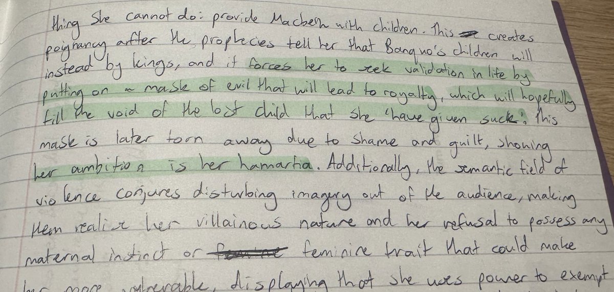 I’m thrilled with my Y10 Macbeth assessments looking at the change in LM throughout. Some wonderful contextual links! 😁 @Team_English1 @MrTs_NQTs #teamenglish