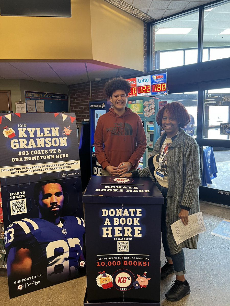 Our book drive is in over 60 <a href="/kroger/">Kroger</a> stores across the greater Indianapolis area! Join <a href="/theKCG18/">Kylen Granson</a> and us as we work toward our goal of 10,000 books for Indianapolis youths! Donate a book today to make a difference in a child’s life!
#read #books #literacy #makingadifference
