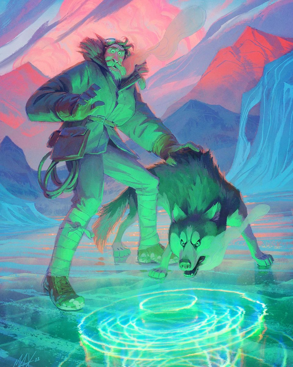 MaxUlichney's tweet image. What&apos;s hidden under the ice? 
This was a really fun and challenging commission from my friends at @Procreate. Painted with my #RetroMaxPack, with my favorite Gouache Flow Rough Detail doing most of the work.
#MaxPacks #Procreate