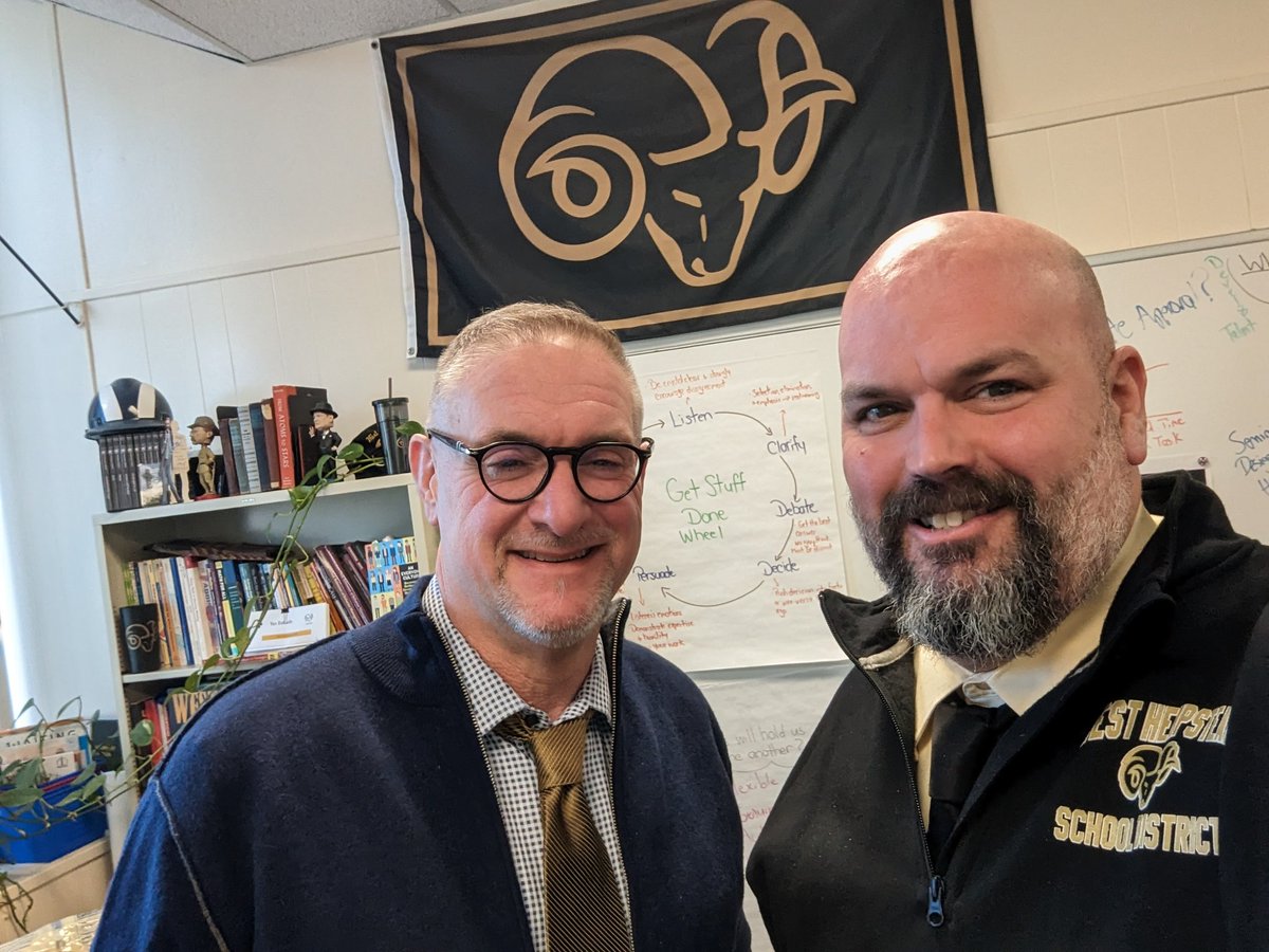 pomara_matt's tweet photo. Great meeting with the #BigRam @pomdr a 21st century leader and educator! Especially, enjoy wearing his 1/4 Zip that he lost to me on the 2021 baseball season! Looking forward to dinner in October. 
#RamFam 
@ArkTCI https://t.co/inqIV06JOE