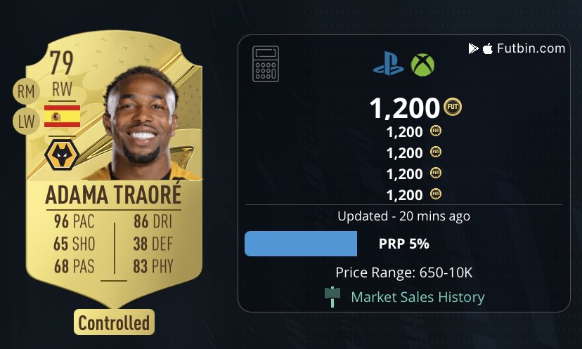 TheFutInflation's tweet photo. Adama Traore (79) 🇪🇸

Buy for 1.2k>
Ep - 1.6k+

Lucas moura (80) 🇧🇷

Buy for 1k>
Ep - 1.4K+

JOIN OUR FREE TRADING SERVER LINK IN BIO! 🔥

#fifatradingtips https://t.co/iaJhpFFMRd