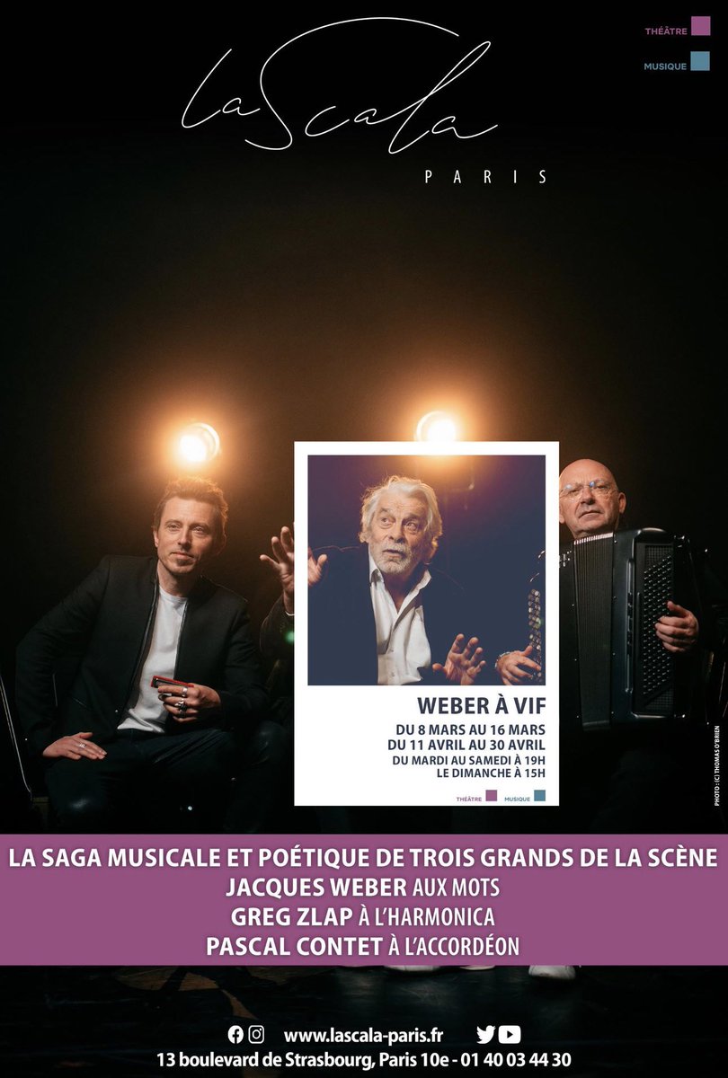 foudartblog's tweet photo. #Weberàvif une randonnée littéraire époustouflante de #JacquesWeber #PascalContet #GregZlap qui vous enchantera avec des improvisations musicales et poétiques sur des textes classiques et contemporains de la littérature 👉@Lascalaparis 📃 https://t.co/o0YBWRsvAL 🪧 🅵🅵🅵🅵 https://t.co/g9U6FGmbD5