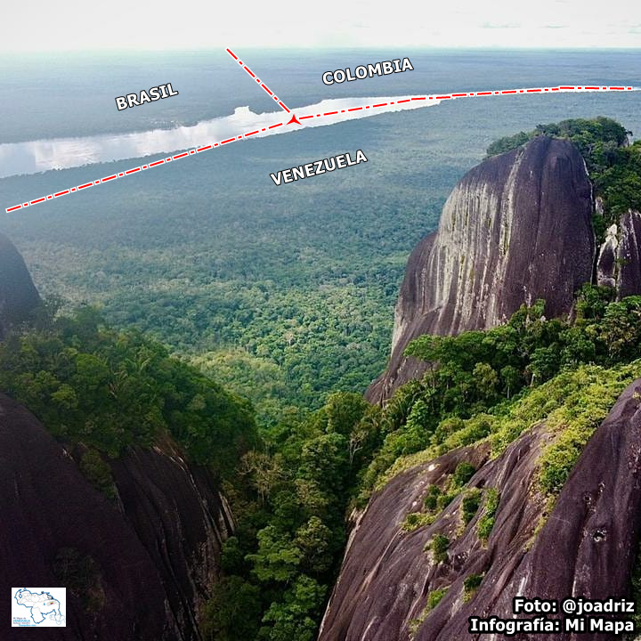 AntroCanal's tweet photo. La verdadera triple frontera o punto trifinio de Bra/Col/Ve queda en la vaguada del río Negro, 3.6 km al oeste de la Piedra del Cocuy, junto a la Isla San José (Col/Bra) y frente a la BSF "San Simón del Cocuy" del ejército de Venezuela. #MiMapa #9Mar https://t.co/9ItUhhGWC7