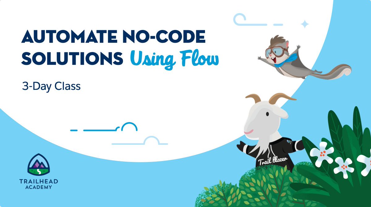 trailhead's tweet image. 📣 Introducing Automate No-Code Solutions Using Flow
#AwesomeAdmins! Join our new 3-day expert-led class and learn how to:
⚒️ Build no-code automation with #SalesforceFlow
✅ Create Screen and Record-Triggered Flows
🏆Champion automation best practices
sforce.co/3ZyXByX