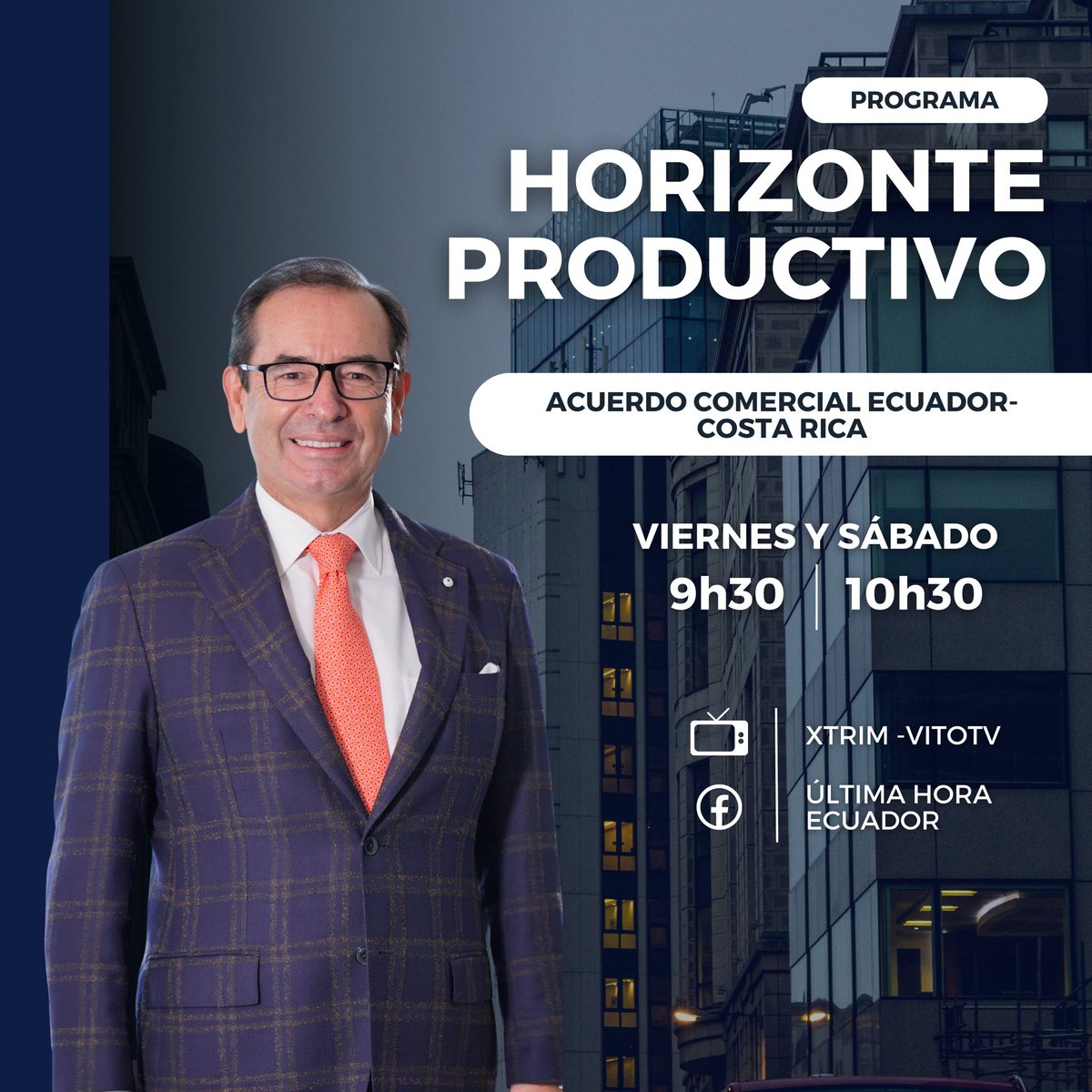 JCCassinelli's tweet photo. 📆Este viernes 10 de marzo los invito a escuchar mi comentario semanal por 📺@vitotvo a las 9h30 sobre el nuevo #acuerdocomercial entre Ecuador🇪🇨 y Costa Rica🇨🇷

@natureza_ec @rivieraEC @generatrust @jalilbrokers @semedicCM @BuggattiEcuador 

🔁El reprise el sábado 11 a las 10h30 https://t.co/rVa6AxJgOb