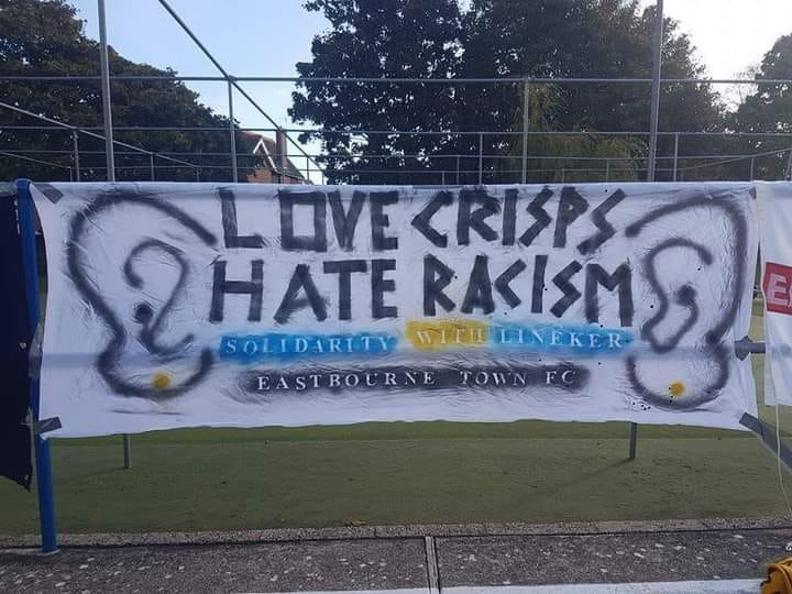 uaf's tweet photo. Back of the net @GaryLineker 
Brilliant from @eastbournetfc !
#RefugeesWelcome 
@AntiRacismDay @SRTRC_England https://t.co/21JepS7w22